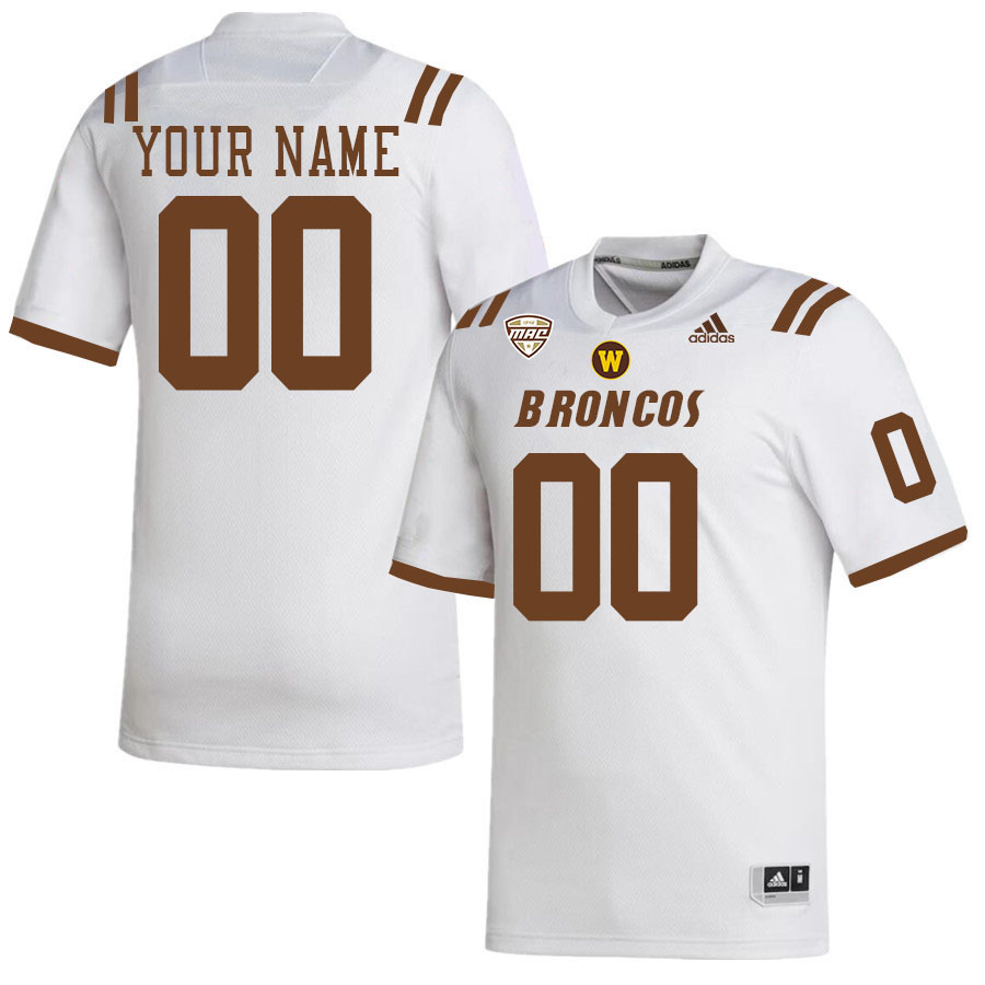 Custom Western Michigan Broncos Name And Number College Football Jerseys Stitched-White